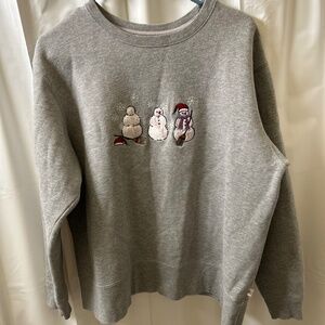Snowman Grey Crewneck Sweatshirt
